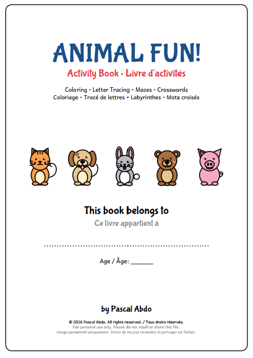Animal Fun Activity eBook A4