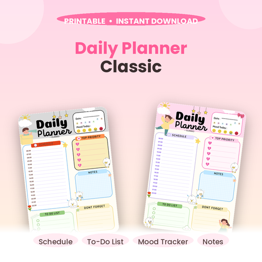 DAILY PLANNER – CLASSIC | Printable  Digital Planner